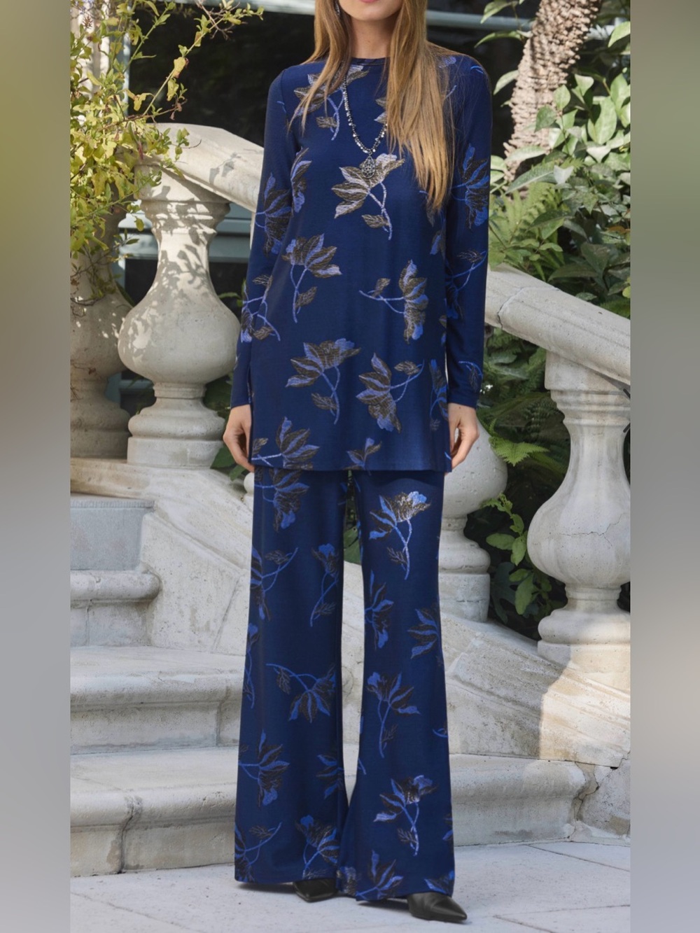 Johnny Was JENNA METALLIC TUNIC & Pants NEW NWT